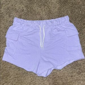 No Boundaries Purple Cargo Shorts Elastic Waist